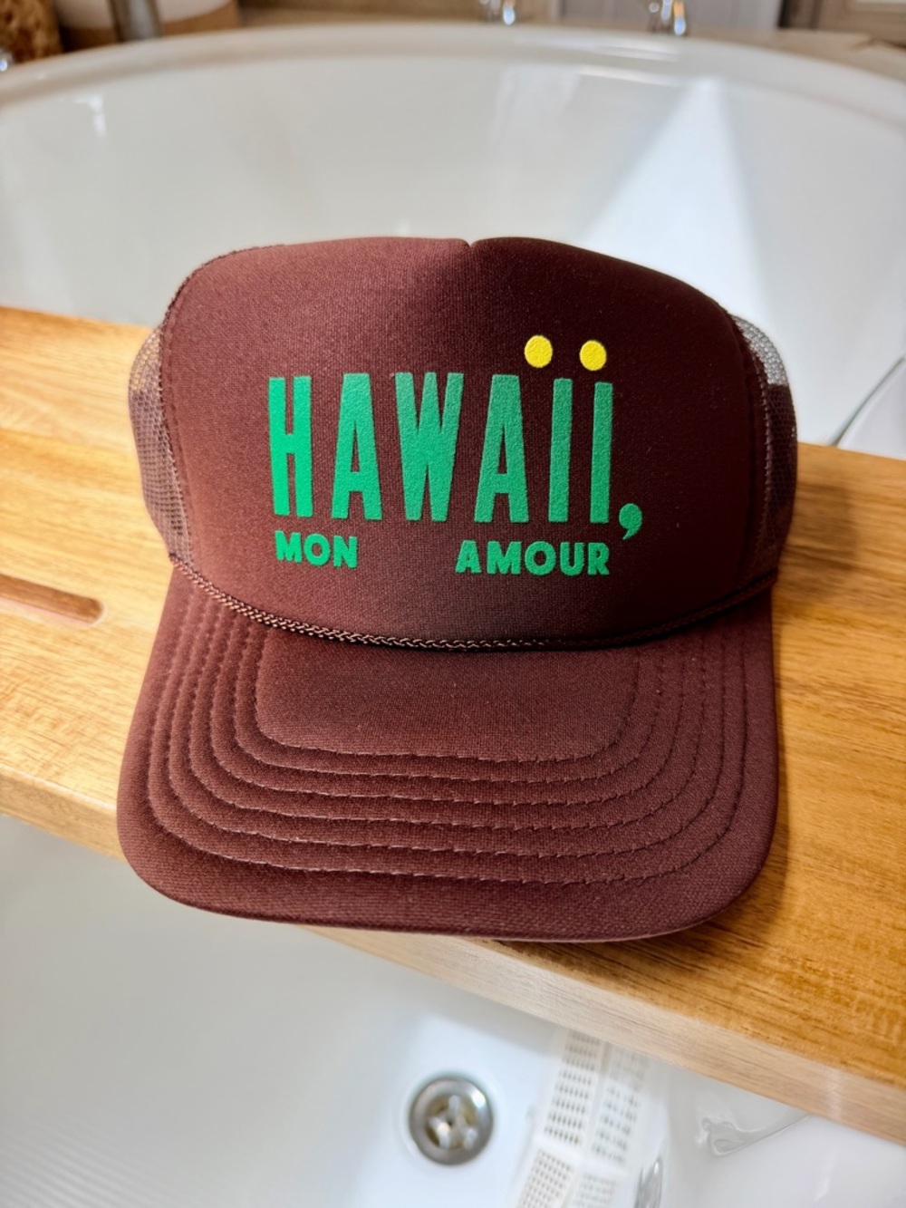 Clare V Kona Village Chocolate Trucker Hat NWT